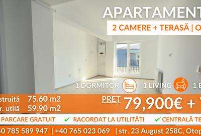 Apartament cu 2 camere semidecomandat în Central