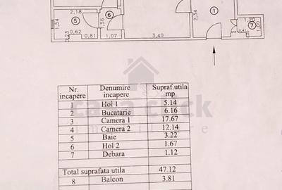 Apartament 2 camere Micro 17, de renovat total – etaj 2, geam la baie - 1
