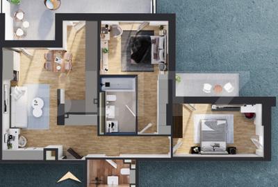 Ap. 3 camere[81 mp] Ansamblu rezidential standard NZEB_zona RIVUS - 2