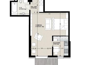 Apartament 1 camera + nisa de dormit, imobil nou, Marasti, ISE - 4