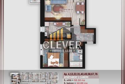 Ap 2 camere decomandat | Balcon 12 mp | Metrou Teclu 12 min - 2