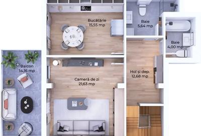 Apartament 3 camere - 2