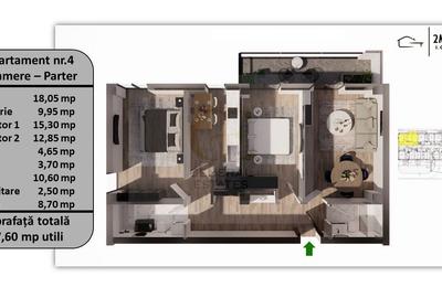 Apartament cu 3 camere decomandat în Tractorul