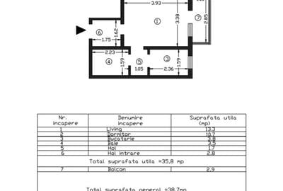 Apartament cu 2 camere nedecomandat în Alexandru cel Bun