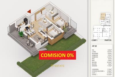 Finalizare 2027 | Parter, 74 mp +Gradina 70mp +Balcon 23mp | 900 m de metrou - 1