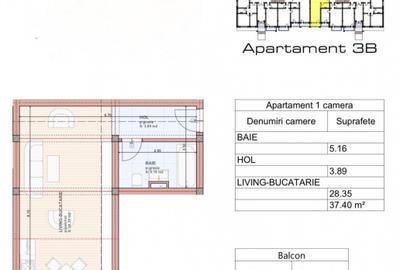 Garsoniera Subcetate Sanpetru 37mp Parter - 1