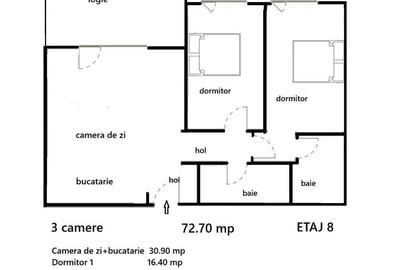 Apartament 3 camere finisat, 73 mp, parcare, cladire nZEB, zona Garii - 4