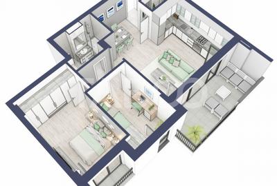 Apartament 63 mp utili 3 camere 2 bai gradina parter inalt Turnisor - 10