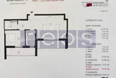 DE VANZARE | APARTAMENT 2 CAMERE + TERASA 18 MP  | ZONA EMINESCU - 2