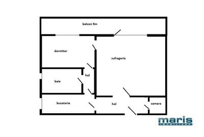 Dambul Pietros etaj 4 din 10 apartament 2 camere confort 1 - 3