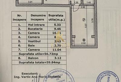 Apartament 3 camere, 60 mp, bloc monolit, centrala, boxa, metrou 1 Decembrie - 9