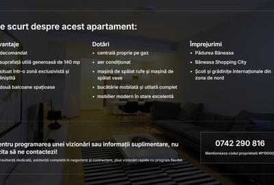 Apartament 4 camere | Băneasa | 140 mp utili | Spectaculos si Imaculat - 12