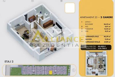 Apartament cu 2 camere decomandat în Central