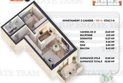 Apartament 2 Camere, Balcon Spatios, Rahova - 7