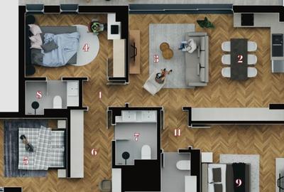 REA1026901 Apartament 4 camere Decebal Piata Muncii - 3