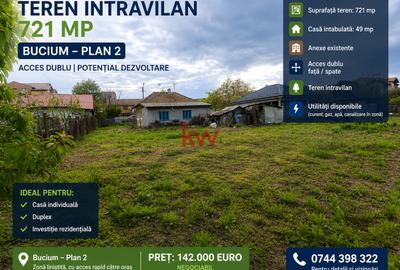 Teren intravilan 721 mp – Bucium Plan 2 | Acces dublu | Potențial dezvoltare - 2