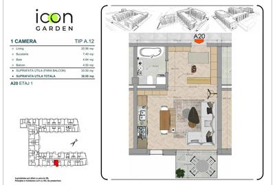 Garsonieră de vânzare - ICON Garden, te muți imediat - 6