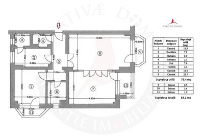 Piata Unirii - Spatiu de birouri, 3 camere, 75 mp utili - 5