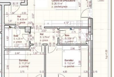 Apartament cu 3 camere semidecomandat în Florești