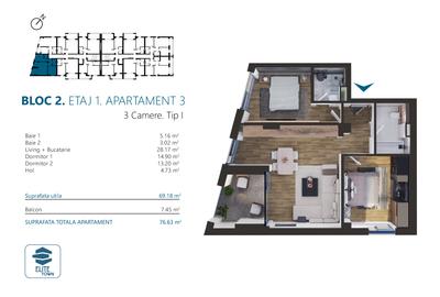 Apartament 3 camere | TORONTALULUI - METRO 2 - 2