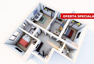 Apartament 3 camere, 2 bai , 78 mp + 15 mp terasa - 1