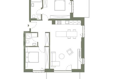 Comision zero! ERA by Hexagon apartament 3 camere, 2 bai, 80 mp, finisat - 2