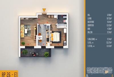 Neofort 84 - Apartament 2 camere decomandat bloc nou Titan, incalzire pardoseala - 7