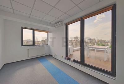 Zero comision, 107mp birou ultracentral Universitate, terasa, 10' [M] - 3
