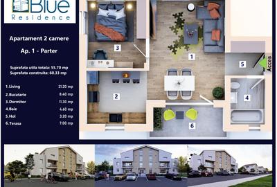 Apartament 2 camere nou, finalizat, Sanpetru - 3