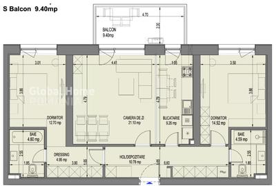 Apartament cu 3 camere decomandat în Aviației