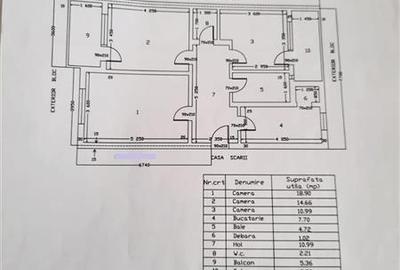 Ultracentral - apartament 3 camere decomandate - etaj 1 - mobilat utilat - 14