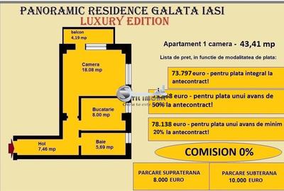Apartament 1 camera de vanzare in Iasi, Galata, 43,41 mp, bloc nou - 2