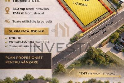 Teren 850 mp cu front de 17.47 m pretabil pentru duplex! Autorizabil! - 3