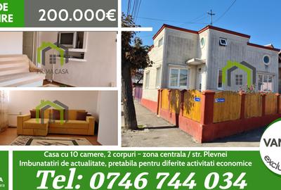 CASA SOLIDA CU 10 CAMERE PLUS TEREN 370MP IN ZONA CENTRALA ~ PRET: 280.000€