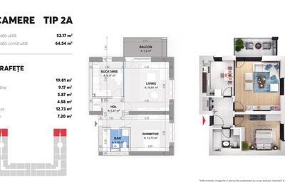 Apartament 2 camere Tip A Plaza Residence Faza 6 - 3