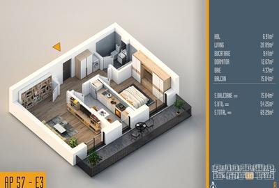 Neofort 84- Studio modern ideal pentru investitie, bloc nou Pallady, - 10