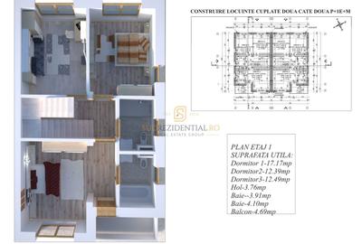 Duplex spatios 5 camere, 133 mp utili si parcare, Strada Astrelor - 11