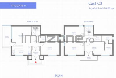 Otopeni - zone Ferme, vila P+1, 4 camere,  3 dormitoare, 3 bai,  COMISION 0% - 2