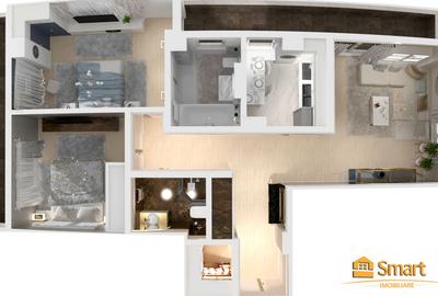 Ap 3 camere + parcare subterana 88mp , 2 bai , Bloc nou Intabulat - 14