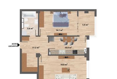 Apartament 2 camere decomandat Cug - Valea Adanca COD 159123 - 4