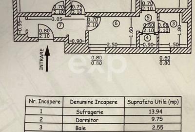 Apartament 3 camere transformat în 2 | Etaj intermediar - 7
