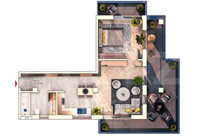 Apartament cu 2 camere semidecomandat în Mărăști