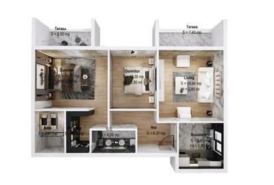3 camere NOU 77,2 mp + balcon 12,9 mp 8 min Metrou Nicolae Teclu - 3