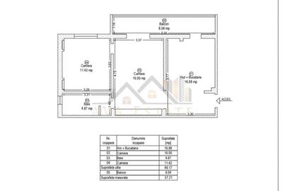 Apartament 2 camere, 57 mp - Zona Circumvalatiunii - 12
