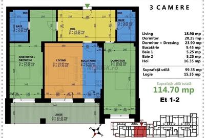 0% COM 3 Camere finisaje PREMIUM Bloc NOU 112,8 mp, PARCARE inclusă langa UNIRII - 17