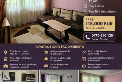 Apartament cu 3 camere semidecomandat în Podu Roș