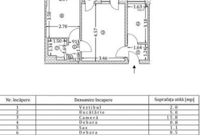 Apartament 2 Camere,Piata Amzei,bl.reabilitat,et.3/7,Amenajat,Liber - 8