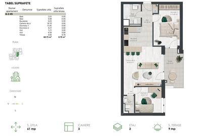 Apartament cu 3 camere, zona de Nord - Comision 0% - 16