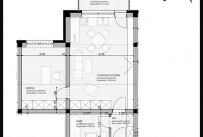 Studio - vanzare - 46mp - balcon - etaj 2 - Sanpetru - Subcetate City 2 - 8