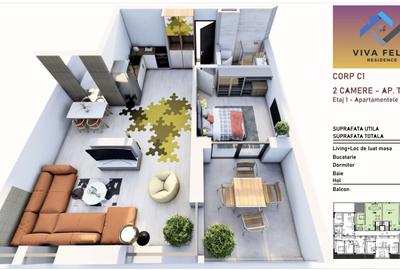 Apartament 2 camere, finisat premium, VIVA RESIDENCE FELIX - 13